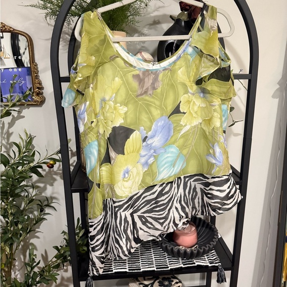 Soft Surroundings Multicolored Sleeveless Ruffled Blouse size large - Picture 1 of 8